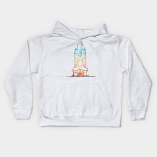 Rainbow space ship Kids Hoodie